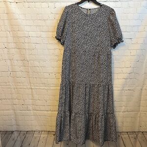 Floral Black and White Maxi Dress